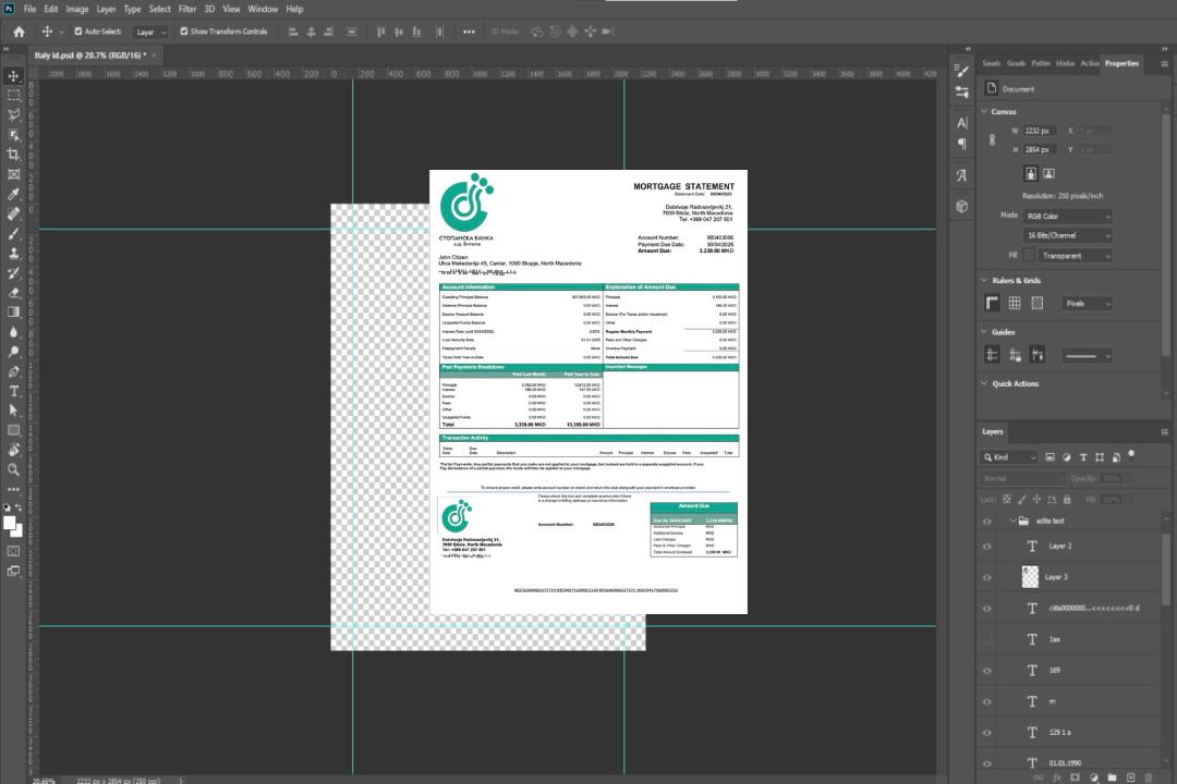 Macédoine du Nord Stopanska Banka AD Bitola relevé hypothécaire Modèle Word et PDF template Macédoine du Nord Stopanska Banka AD Bitola relevé hypothécaire Modèle Word et PDF template